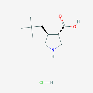 molecular formula C10H20ClNO2 B2899290 (3S,4S)-4-(2,2-Dimethylpropyl)pyrrolidine-3-carboxylic acid;hydrochloride CAS No. 2209078-64-6