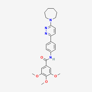 molecular formula C26H30N4O4 B2899293 N-(4-(6-(azepan-1-yl)pyridazin-3-yl)phenyl)-3,4,5-trimethoxybenzamide CAS No. 941945-73-9