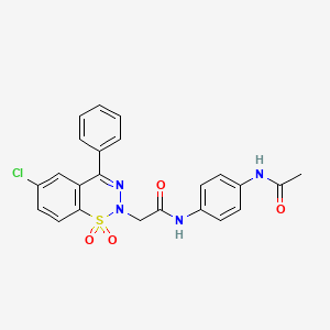 N-[4-(acetylamino)phenyl]-2-(6-chloro-1,1-dioxido-4-phenyl-2H-1,2,3-benzothiadiazin-2-yl)acetamide