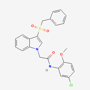 molecular formula C24H21ClN2O4S B2899301 N-(5-chloro-2-methoxyphenyl)-2-(3-phenylmethanesulfonyl-1H-indol-1-yl)acetamide CAS No. 895995-56-9