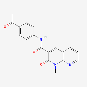molecular formula C18H15N3O3 B2899304 N-(4-acetylphenyl)-1-methyl-2-oxo-1,2-dihydro-1,8-naphthyridine-3-carboxamide CAS No. 899741-12-9