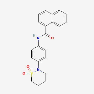molecular formula C21H20N2O3S B2899306 N-[4-(1,1-dioxo-1lambda6,2-thiazinan-2-yl)phenyl]naphthalene-1-carboxamide CAS No. 941983-87-5