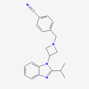 molecular formula C21H22N4 B2899319 4-({3-[2-(propan-2-yl)-1H-1,3-benzodiazol-1-yl]azetidin-1-yl}methyl)benzonitrile CAS No. 2415622-86-3