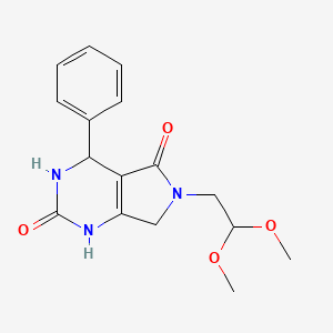molecular formula C16H19N3O4 B2899323 6-(2,2-dimethoxyethyl)-4-phenyl-3,4,6,7-tetrahydro-1H-pyrrolo[3,4-d]pyrimidine-2,5-dione CAS No. 923232-92-2