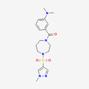 molecular formula C18H25N5O3S B2899324 N,N-dimethyl-3-{4-[(1-methyl-1H-pyrazol-4-yl)sulfonyl]-1,4-diazepane-1-carbonyl}aniline CAS No. 2034245-13-9