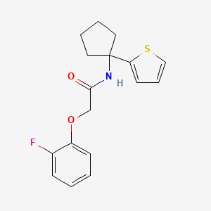 molecular formula C17H18FNO2S B2899326 2-(2-fluorophenoxy)-N-(1-(thiophen-2-yl)cyclopentyl)acetamide CAS No. 2034537-02-3