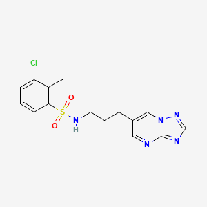 molecular formula C15H16ClN5O2S B2899327 N-(3-([1,2,4]triazolo[1,5-a]pyrimidin-6-yl)propyl)-3-chloro-2-methylbenzenesulfonamide CAS No. 2034558-43-3