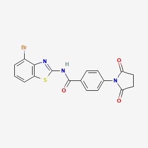 molecular formula C18H12BrN3O3S B2899329 N-(4-bromo-1,3-benzothiazol-2-yl)-4-(2,5-dioxopyrrolidin-1-yl)benzamide CAS No. 892857-77-1