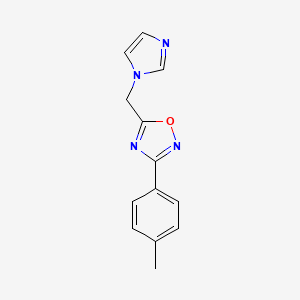 molecular formula C13H12N4O B2899339 5-(1H-imidazol-1-ylmethyl)-3-(4-methylphenyl)-1,2,4-oxadiazole CAS No. 1197616-17-3