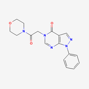 molecular formula C17H17N5O3 B2899346 5-(2-Morpholin-4-yl-2-oxoethyl)-1-phenylpyrazolo[3,4-d]pyrimidin-4-one CAS No. 852439-97-5