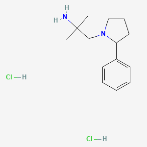 2-Methyl-1-(2-phenylpyrrolidin-1-yl)propan-2-amine;dihydrochloride