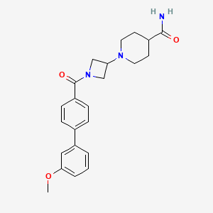 molecular formula C23H27N3O3 B2899348 1-(1-(3'-Methoxy-[1,1'-biphenyl]-4-carbonyl)azetidin-3-yl)piperidine-4-carboxamide CAS No. 2034292-74-3
