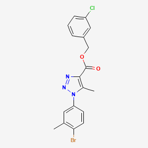 molecular formula C18H15BrClN3O2 B2899353 3-chlorobenzyl 1-(4-bromo-3-methylphenyl)-5-methyl-1H-1,2,3-triazole-4-carboxylate CAS No. 1223911-74-7
