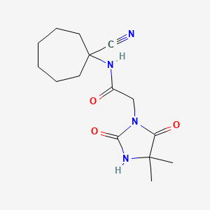 molecular formula C15H22N4O3 B2899375 N-(1-cyanocycloheptyl)-2-(4,4-dimethyl-2,5-dioxoimidazolidin-1-yl)acetamide CAS No. 1428066-09-4
