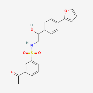 molecular formula C20H19NO5S B2899383 3-acetyl-N-{2-[4-(furan-2-yl)phenyl]-2-hydroxyethyl}benzene-1-sulfonamide CAS No. 2097860-10-9