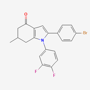 molecular formula C21H16BrF2NO B2899395 2-(4-bromophenyl)-1-(3,4-difluorophenyl)-6-methyl-4,5,6,7-tetrahydro-1H-indol-4-one CAS No. 1024200-15-4