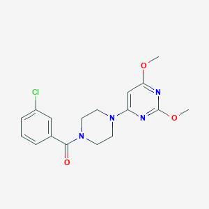 molecular formula C17H19ClN4O3 B2899399 (3-Chlorophenyl)(4-(2,6-dimethoxypyrimidin-4-yl)piperazin-1-yl)methanone CAS No. 1040647-65-1