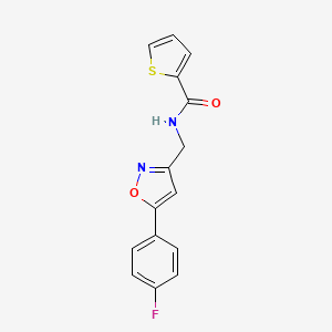 molecular formula C15H11FN2O2S B2899405 N-((5-(4-fluorophenyl)isoxazol-3-yl)methyl)thiophene-2-carboxamide CAS No. 953181-73-2