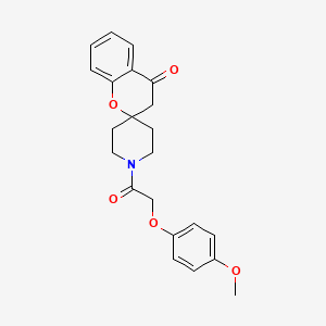 molecular formula C22H23NO5 B2899410 1'-(2-(4-Methoxyphenoxy)acetyl)spiro[chroman-2,4'-piperidin]-4-one CAS No. 887467-25-6