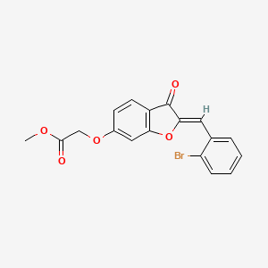 molecular formula C18H13BrO5 B2899411 (Z)-methyl 2-((2-(2-bromobenzylidene)-3-oxo-2,3-dihydrobenzofuran-6-yl)oxy)acetate CAS No. 620547-48-0