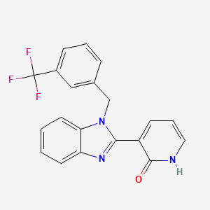 molecular formula C20H14F3N3O B2899412 3-{1-[3-(trifluoromethyl)benzyl]-1H-1,3-benzimidazol-2-yl}-2(1H)-pyridinone CAS No. 400077-22-7