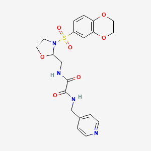 molecular formula C20H22N4O7S B2899420 N-{[3-(2,3-dihydro-1,4-benzodioxine-6-sulfonyl)-1,3-oxazolidin-2-yl]methyl}-N'-[(pyridin-4-yl)methyl]ethanediamide CAS No. 868982-48-3