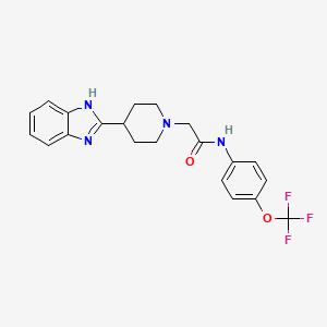 molecular formula C21H21F3N4O2 B2899432 2-(4-(1H-benzo[d]imidazol-2-yl)piperidin-1-yl)-N-(4-(trifluoromethoxy)phenyl)acetamide CAS No. 887216-69-5