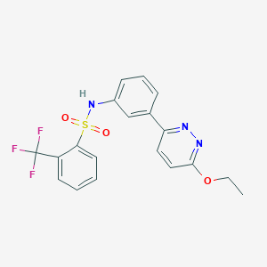 molecular formula C19H16F3N3O3S B2899433 N-[3-(6-ethoxypyridazin-3-yl)phenyl]-2-(trifluoromethyl)benzene-1-sulfonamide CAS No. 933214-99-4
