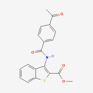 molecular formula C19H15NO4S B2899436 methyl 3-(4-acetylbenzamido)-1-benzothiophene-2-carboxylate CAS No. 441290-60-4