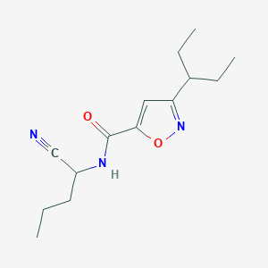 molecular formula C14H21N3O2 B2899448 N-(1-Cyanobutyl)-3-pentan-3-yl-1,2-oxazole-5-carboxamide CAS No. 1385466-67-0