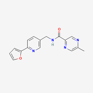 molecular formula C16H14N4O2 B2899455 N-((6-(furan-2-yl)pyridin-3-yl)methyl)-5-methylpyrazine-2-carboxamide CAS No. 2034434-94-9