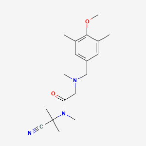 molecular formula C18H27N3O2 B2899459 N-(1-cyano-1-methylethyl)-2-{[(4-methoxy-3,5-dimethylphenyl)methyl](methyl)amino}-N-methylacetamide CAS No. 1280990-25-1