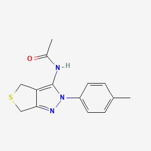 molecular formula C14H15N3OS B2899483 N-[2-(4-methylphenyl)-4,6-dihydrothieno[3,4-c]pyrazol-3-yl]acetamide CAS No. 396723-15-2