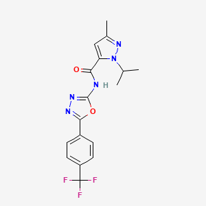 1-isopropyl-3-methyl-N-(5-(4-(trifluoromethyl)phenyl)-1,3,4-oxadiazol-2-yl)-1H-pyrazole-5-carboxamide