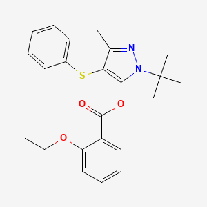 1-(tert-butyl)-3-methyl-4-(phenylthio)-1H-pyrazol-5-yl 2-ethoxybenzoate