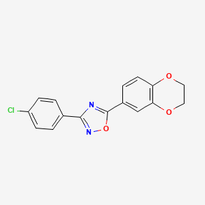 3-(4-Chlorophenyl)-5-(2,3-dihydro-1,4-benzodioxin-6-yl)-1,2,4-oxadiazole