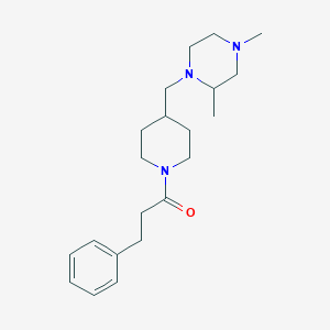 1-(4-((2,4-Dimethylpiperazin-1-yl)methyl)piperidin-1-yl)-3-phenylpropan-1-one