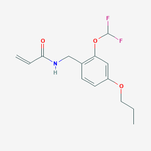 molecular formula C14H17F2NO3 B2899509 N-[[2-(Difluoromethoxy)-4-propoxyphenyl]methyl]prop-2-enamide CAS No. 2411278-80-1