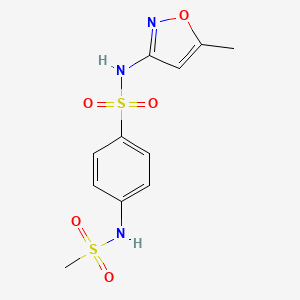 molecular formula C11H13N3O5S2 B2899521 N-(5-Methylisoxazol-3-yl)-4-(methylsulfonamido)benzenesulfonamide CAS No. 795287-23-9