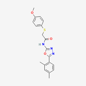 molecular formula C19H19N3O3S B2899536 N-(5-(2,4-dimethylphenyl)-1,3,4-oxadiazol-2-yl)-2-((4-methoxyphenyl)thio)acetamide CAS No. 941907-67-1