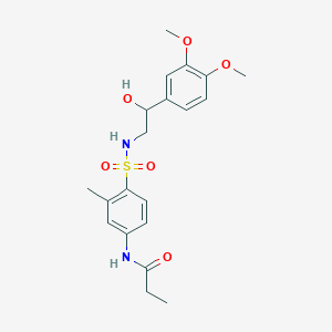 B2899579 N-(4-(N-(2-(3,4-dimethoxyphenyl)-2-hydroxyethyl)sulfamoyl)-3-methylphenyl)propionamide CAS No. 1797079-04-9