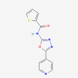 N-(5-pyridin-4-yl-1,3,4-oxadiazol-2-yl)thiophene-2-carboxamide