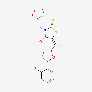 (E)-5-((5-(2-fluorophenyl)furan-2-yl)methylene)-3-(furan-2-ylmethyl)-2-thioxothiazolidin-4-one