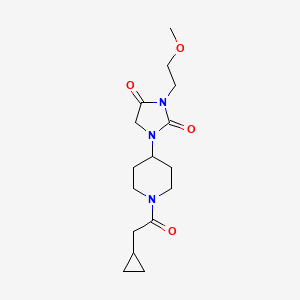 molecular formula C16H25N3O4 B2899634 1-[1-(2-Cyclopropylacetyl)piperidin-4-yl]-3-(2-methoxyethyl)imidazolidine-2,4-dione CAS No. 2194845-82-2