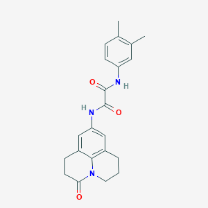 N1-(3,4-dimethylphenyl)-N2-(3-oxo-1,2,3,5,6,7-hexahydropyrido[3,2,1-ij]quinolin-9-yl)oxalamide