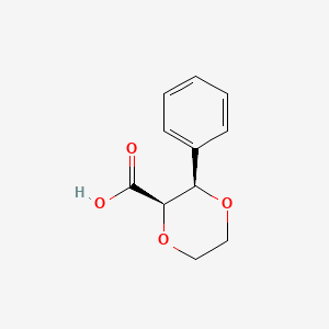 molecular formula C11H12O4 B2899637 rac-(2r,3r)-3-phenyl-1,4-dioxane-2-carboxylic acid CAS No. 1969287-91-9