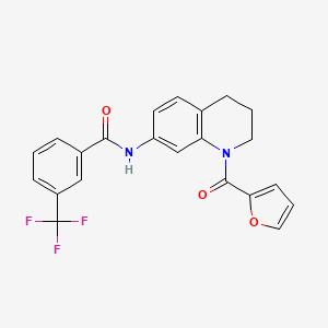 molecular formula C22H17F3N2O3 B2899655 N-[1-(furan-2-carbonyl)-1,2,3,4-tetrahydroquinolin-7-yl]-3-(trifluoromethyl)benzamide CAS No. 946319-66-0