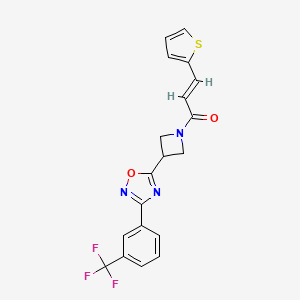 (E)-3-(thiophen-2-yl)-1-(3-(3-(3-(trifluoromethyl)phenyl)-1,2,4-oxadiazol-5-yl)azetidin-1-yl)prop-2-en-1-one
