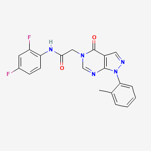 molecular formula C20H15F2N5O2 B2899660 N-(2,4-difluorophenyl)-2-[1-(2-methylphenyl)-4-oxo-1H,4H,5H-pyrazolo[3,4-d]pyrimidin-5-yl]acetamide CAS No. 895009-84-4