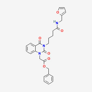 benzyl 2-(3-(5-((furan-2-ylmethyl)amino)-5-oxopentyl)-2,4-dioxo-3,4-dihydroquinazolin-1(2H)-yl)acetate